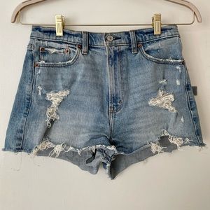 Abercrombie and Fitch High Rise Mom Denim Shorts